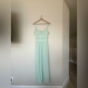 Promesa Light Aqua Crochet Detail Maxi Dress – Size M | VGUC